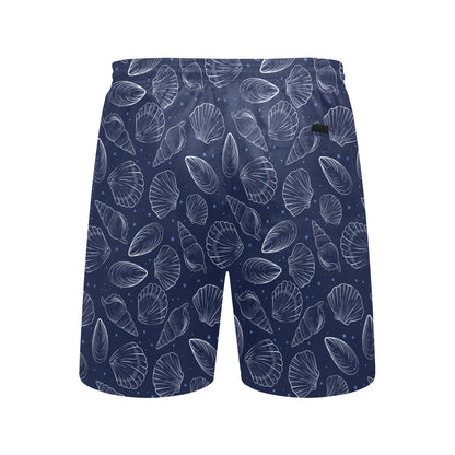 Seashell Print Design LKS3011 Men's Swim Trunks Beach Shorts