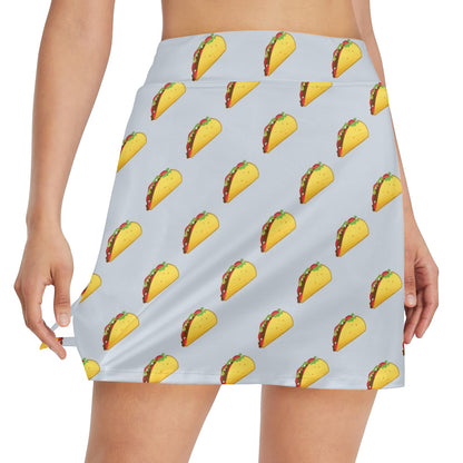 Taco Print Design LKS304 17" Golf & Pickleball Skort with Pockets