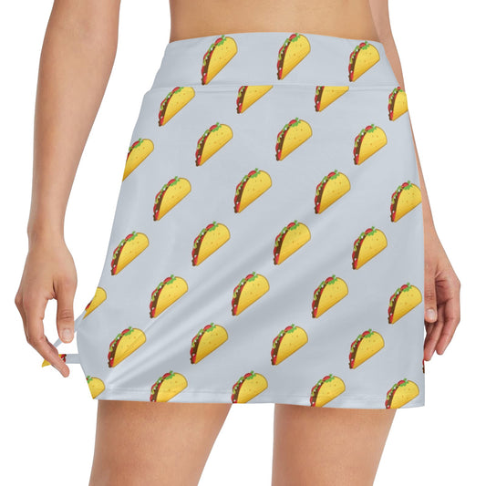 Taco Print Design LKS304 17" Golf & Pickleball Skort with Pockets