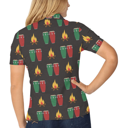 Conga Pattern Print Design 01 Women's Polo Shirt