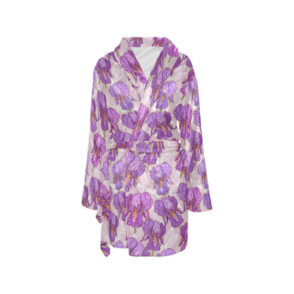 Iris Pattern Print Design IR05 Women's Fleece Robe