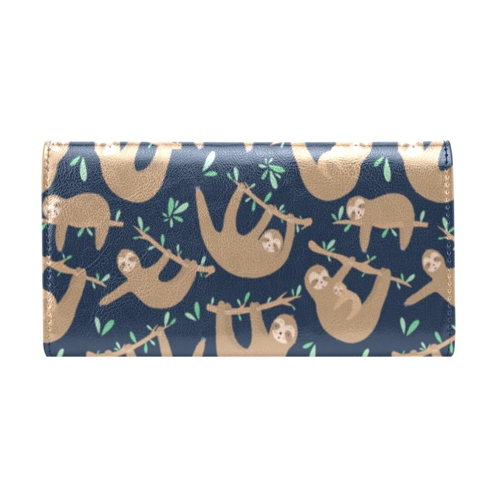 Sloth Print Design LKS307 Women's Trifold Wallet