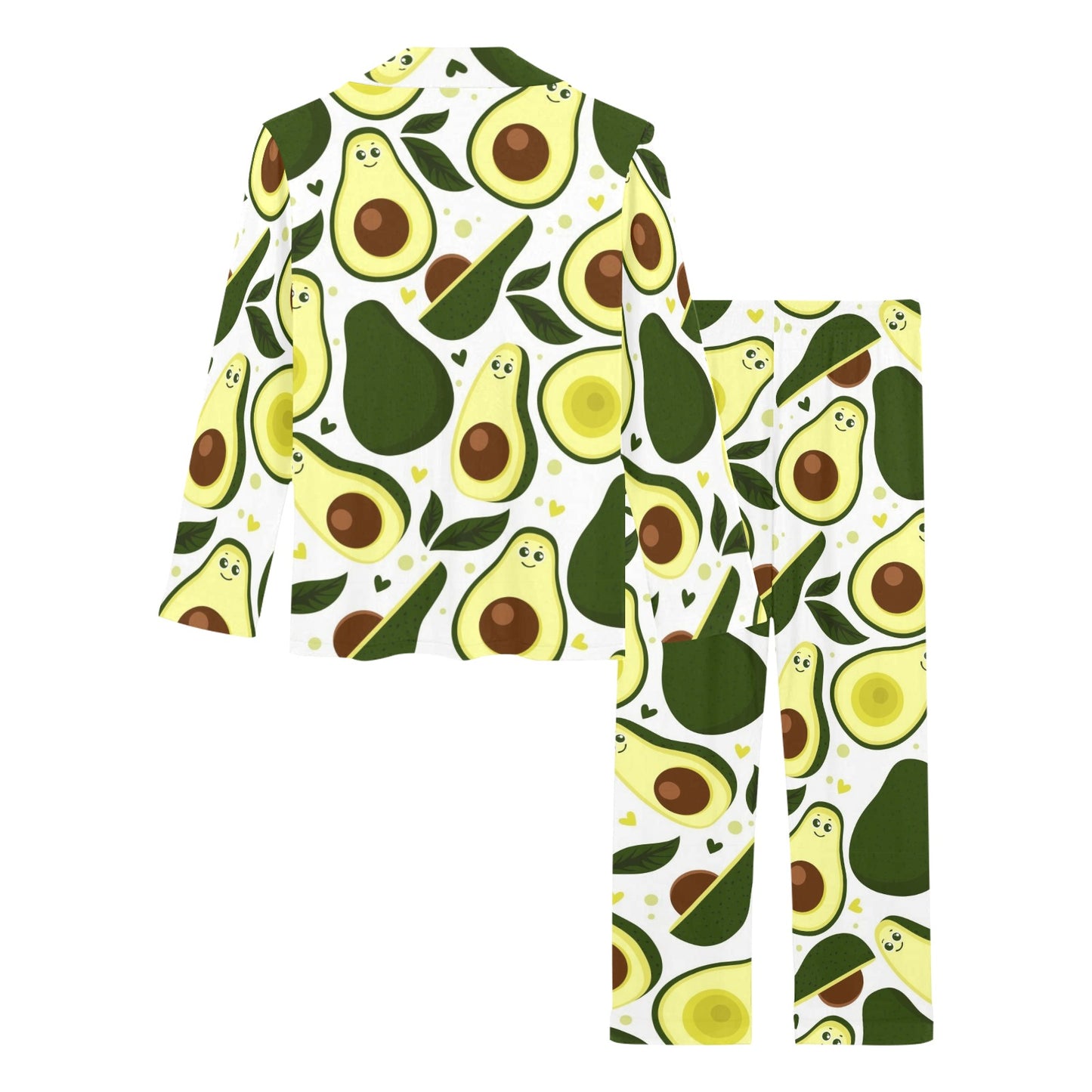 Avocado Pattern Print Design AC06 Women's Long Pajama Set
