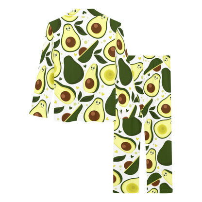 Avocado Pattern Print Design AC06 Women's Long Pajama Set