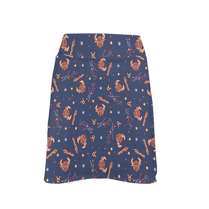 Taurus Print Design LKS304 17" Golf & Pickleball Skort with Pockets