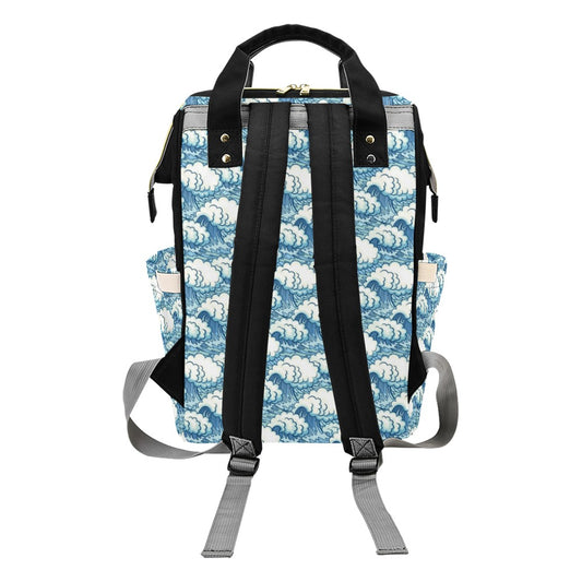 Wave Japan Style Print Design LKS304 Diaper Bag Backpack