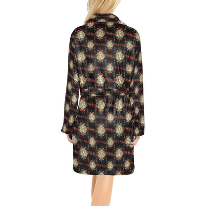 Zodiac Leo Pattern Design Print Women's Fleece Robe