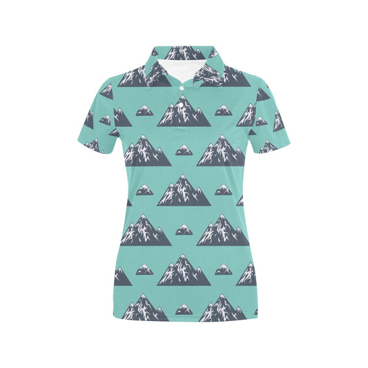 Mountain Pattern Print Design 01 Women's Polo Shirt