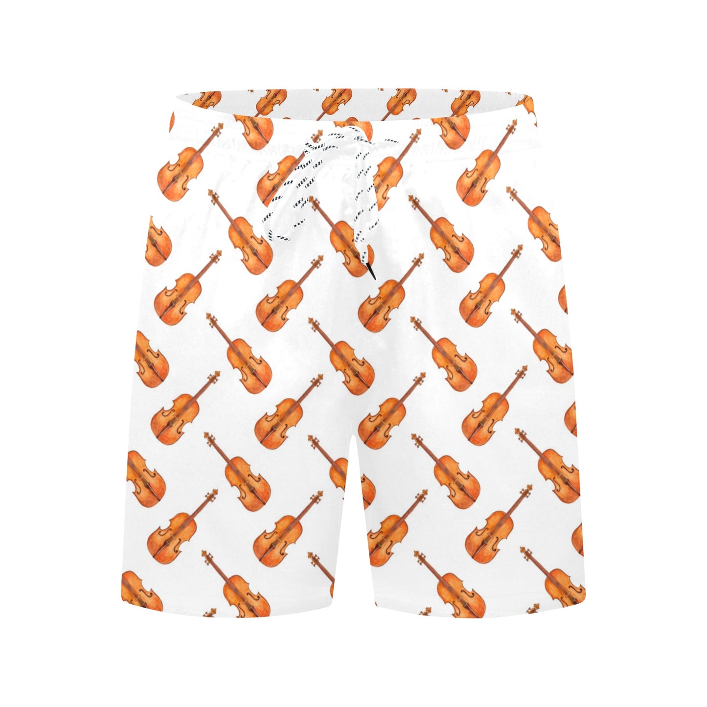 Violin Print Design LKS401 Men's Swim Trunks Beach Shorts