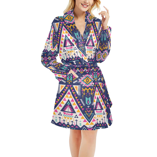 Pink Tribal Aztec native american Women's Fleece Robe