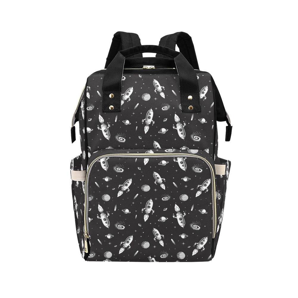 Space Rocket Print Design LKS303 Diaper Bag Backpack