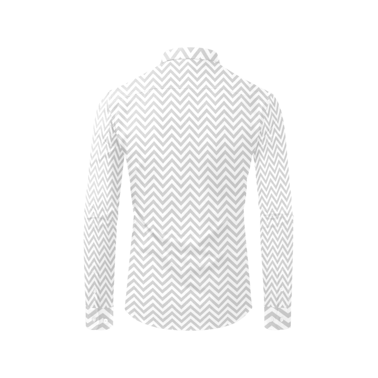 Chevron Print Design LKS401 Men's Long Sleeve Dress Shirt