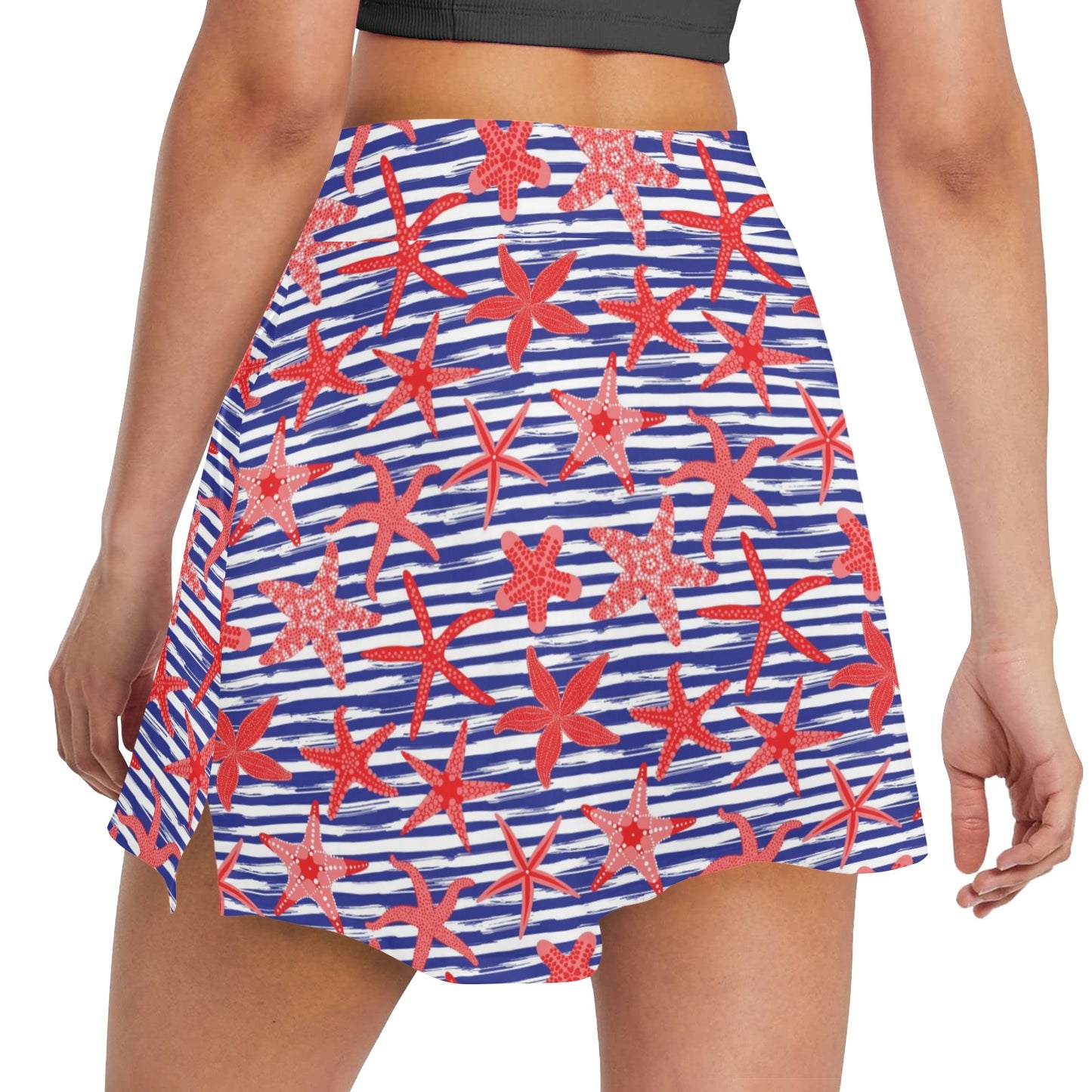 Starfish Print Design LKS401 17" Golf & Pickleball Skort with Pockets