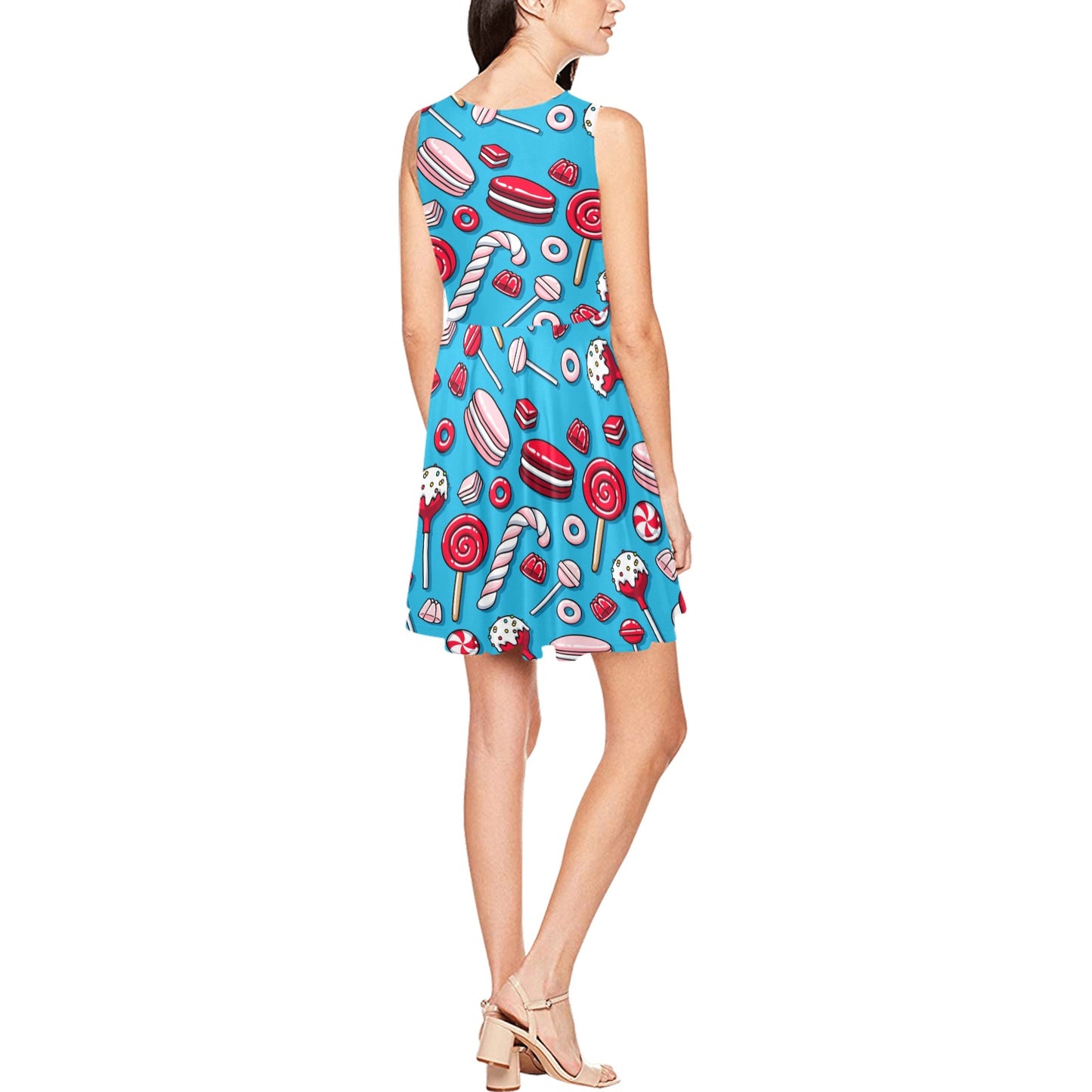 Candy Pattern Print Design 05 Sleeveless Dress