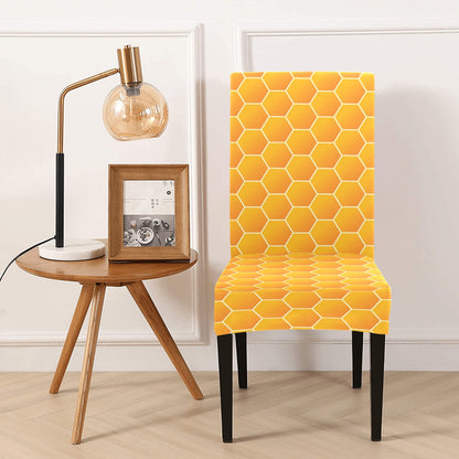 Honey Bee Honeycomb Print Design LKS3011 Dining Chair Slipcover