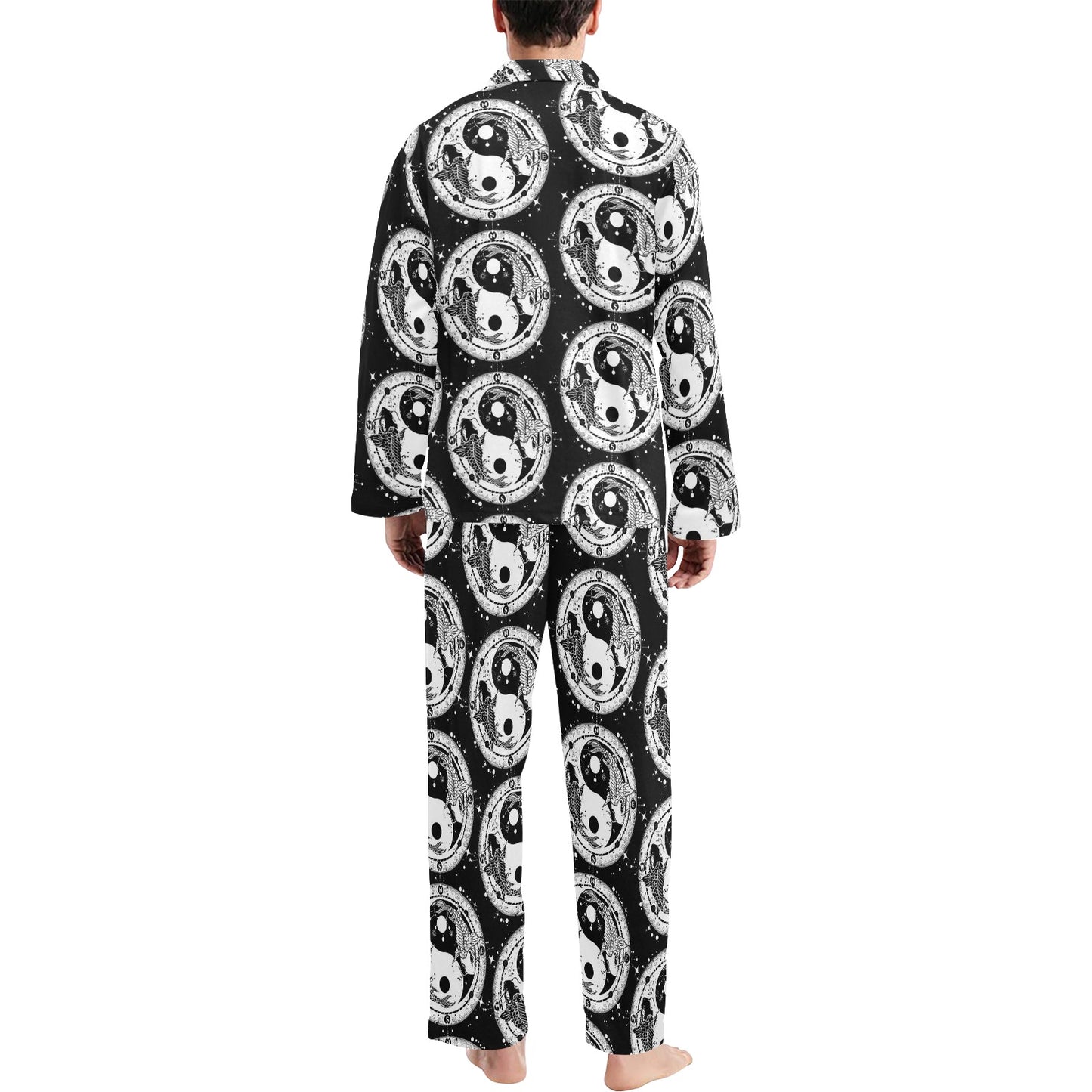 Yin Yang Koi Fish Men's Long Pajama Set