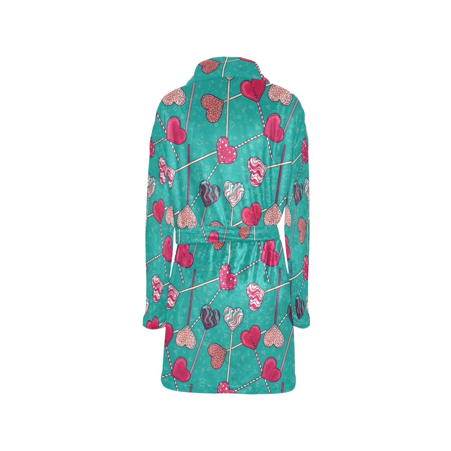 Lollipop Pattern Print Design LL01 Women's Fleece Robe