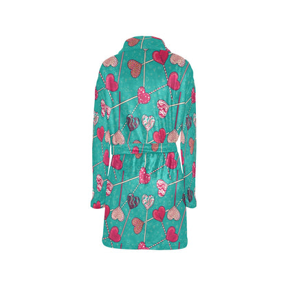 Lollipop Pattern Print Design LL01 Women's Fleece Robe