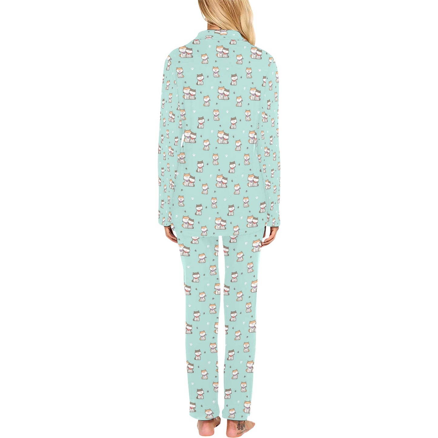 Shiba Inu Print Design LKS302 Women's Long Pajama Set