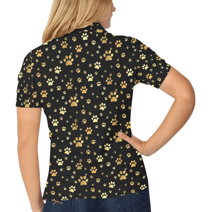 Paw Gold Print Women's Polo Shirt