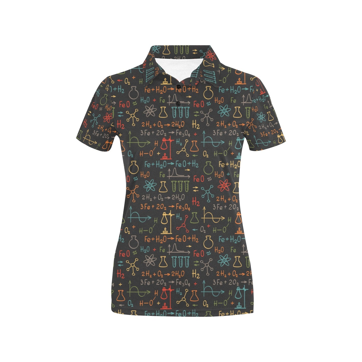 Chemical Pattern Print Design 03 Women's Polo Shirt