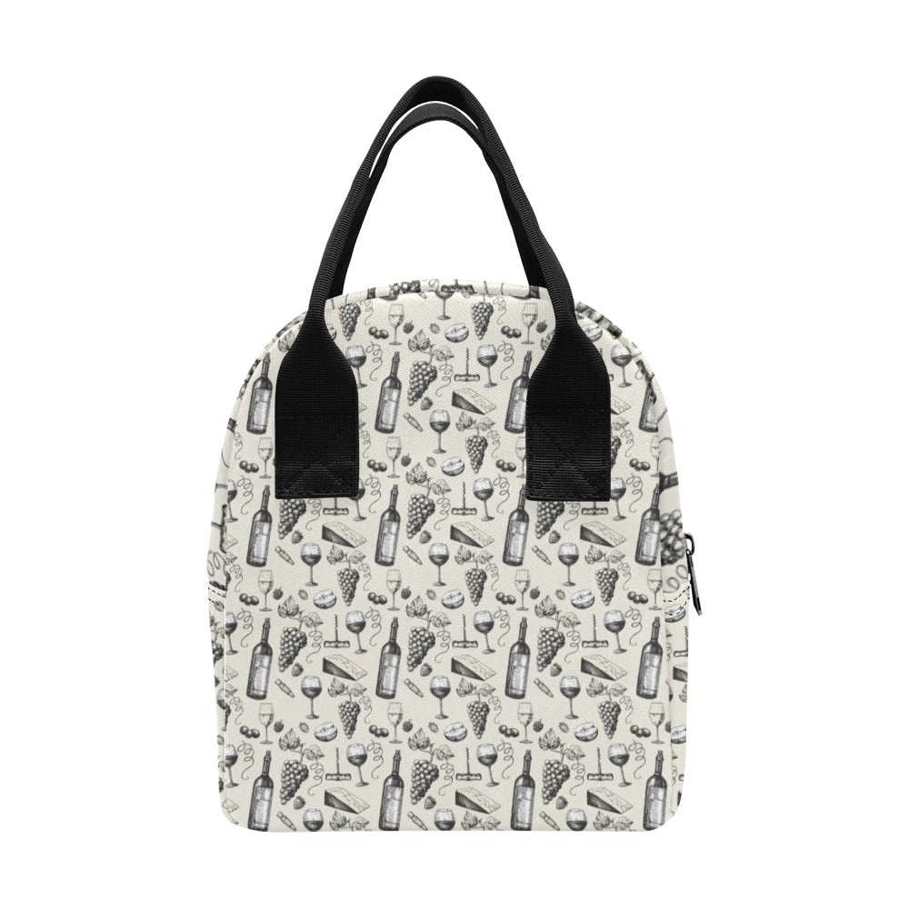 Wine Themed Print Design LKS306 Insulated Lunch Bag