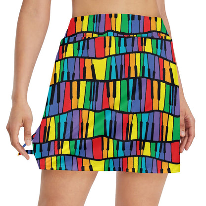 Piano Print Design LKS402 17" Golf & Pickleball Skort with Pockets