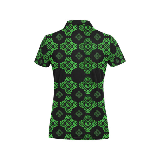 Celtic Knot Green Neon Design Women's Polo Shirt