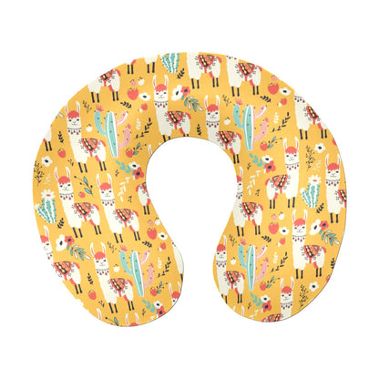 Llama Cute Themed Print U-Shaped Travel Neck Pillow