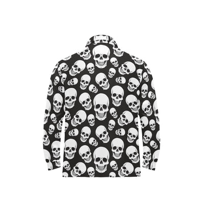 Skull Print Design LKS301 Long Sleeve Polo Shirt For Men's