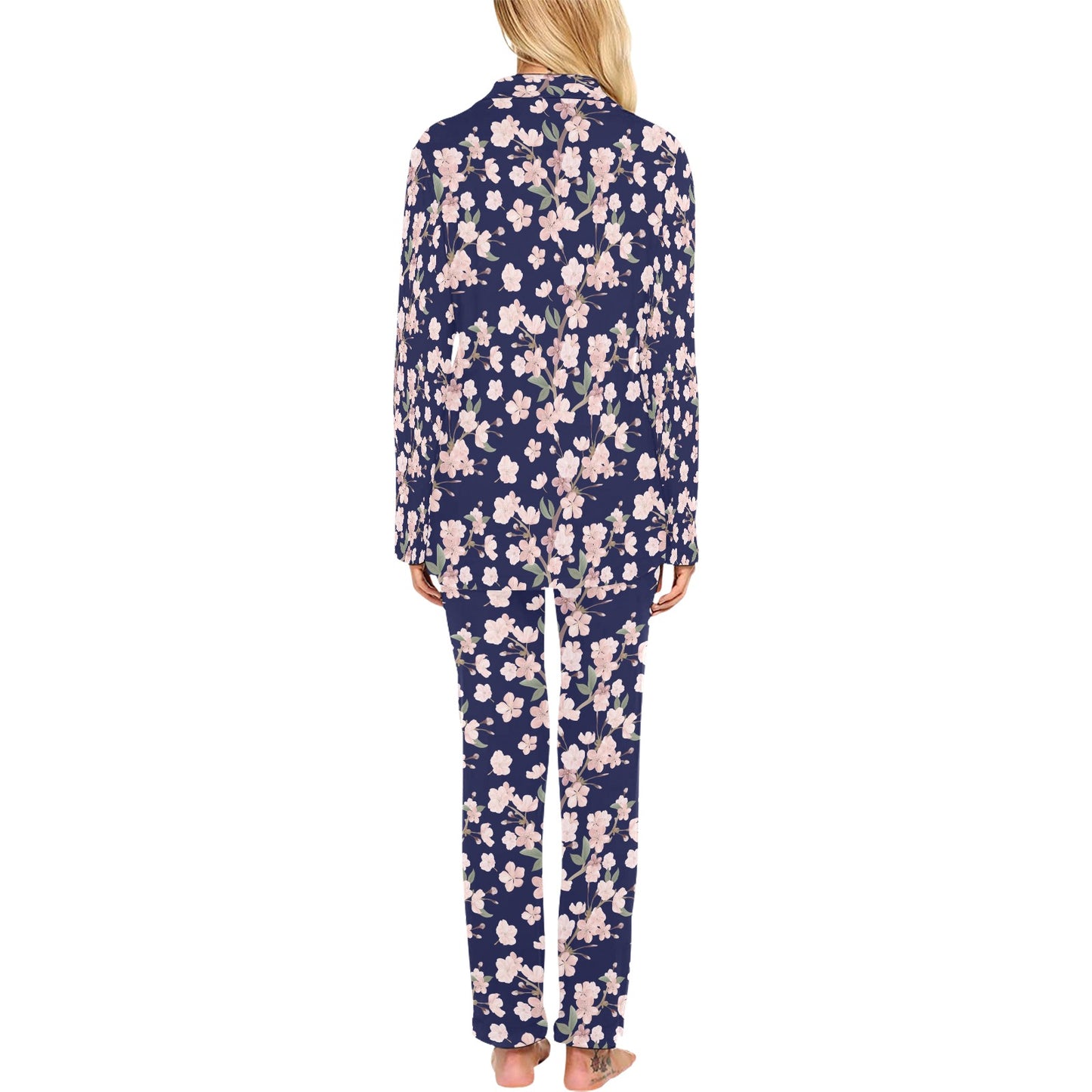 Sakura Print Design LKS301 Women's Long Pajama Set