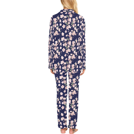 Sakura Print Design LKS301 Women's Long Pajama Set