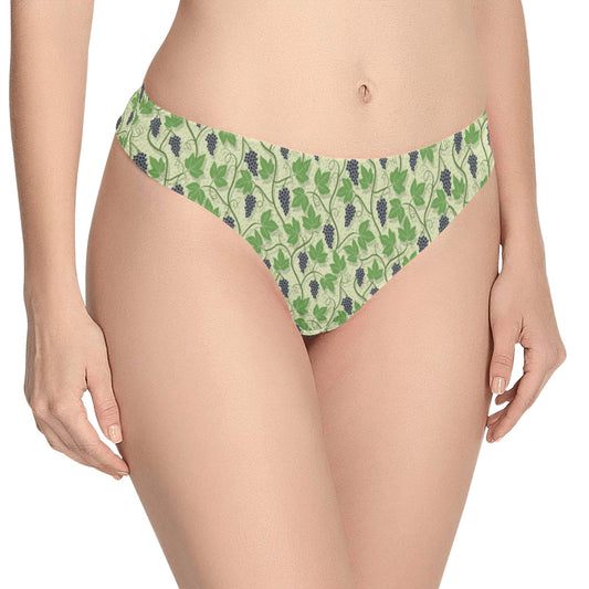 Wine Grape Thmed Print Women's Thongs