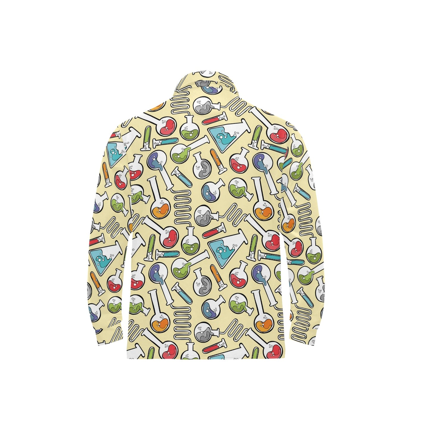 Chemical Pattern Print Design 04 Long Sleeve Polo Shirt For Men's