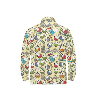 Chemical Pattern Print Design 04 Long Sleeve Polo Shirt For Men's