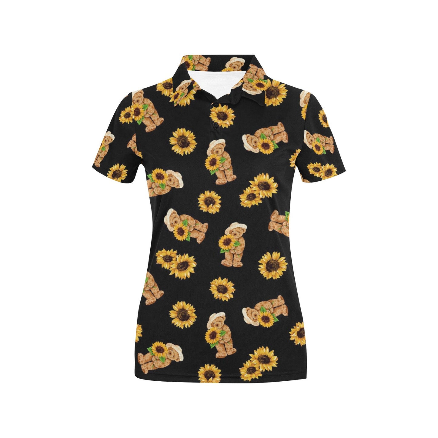 Sunflower Pattern Print Design SF016 Women's Polo Shirt