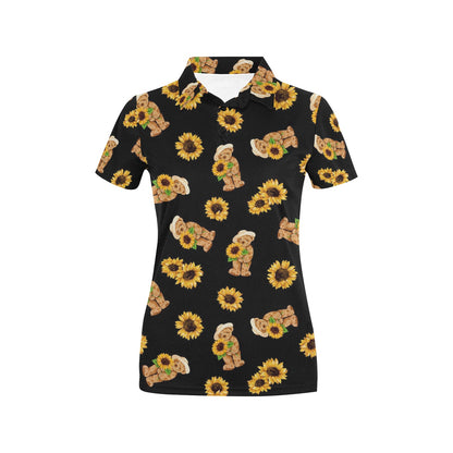 Sunflower Pattern Print Design SF016 Women's Polo Shirt