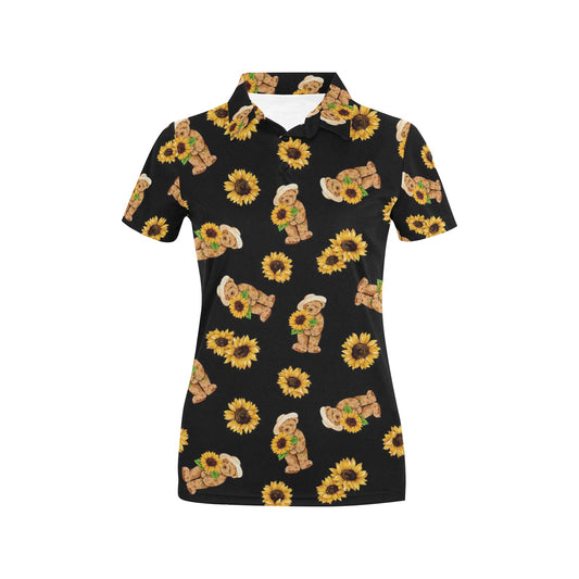 Sunflower Pattern Print Design SF016 Women's Polo Shirt