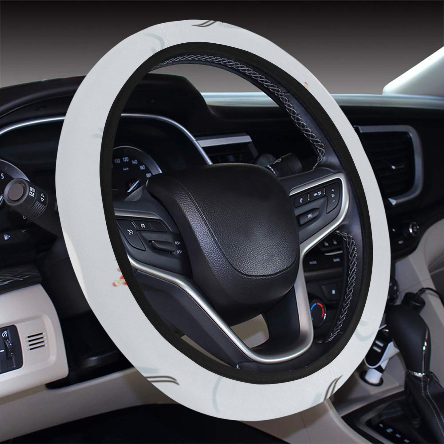 Ski Print Design LKS305 Steering Wheel Cover with Elastic Edge
