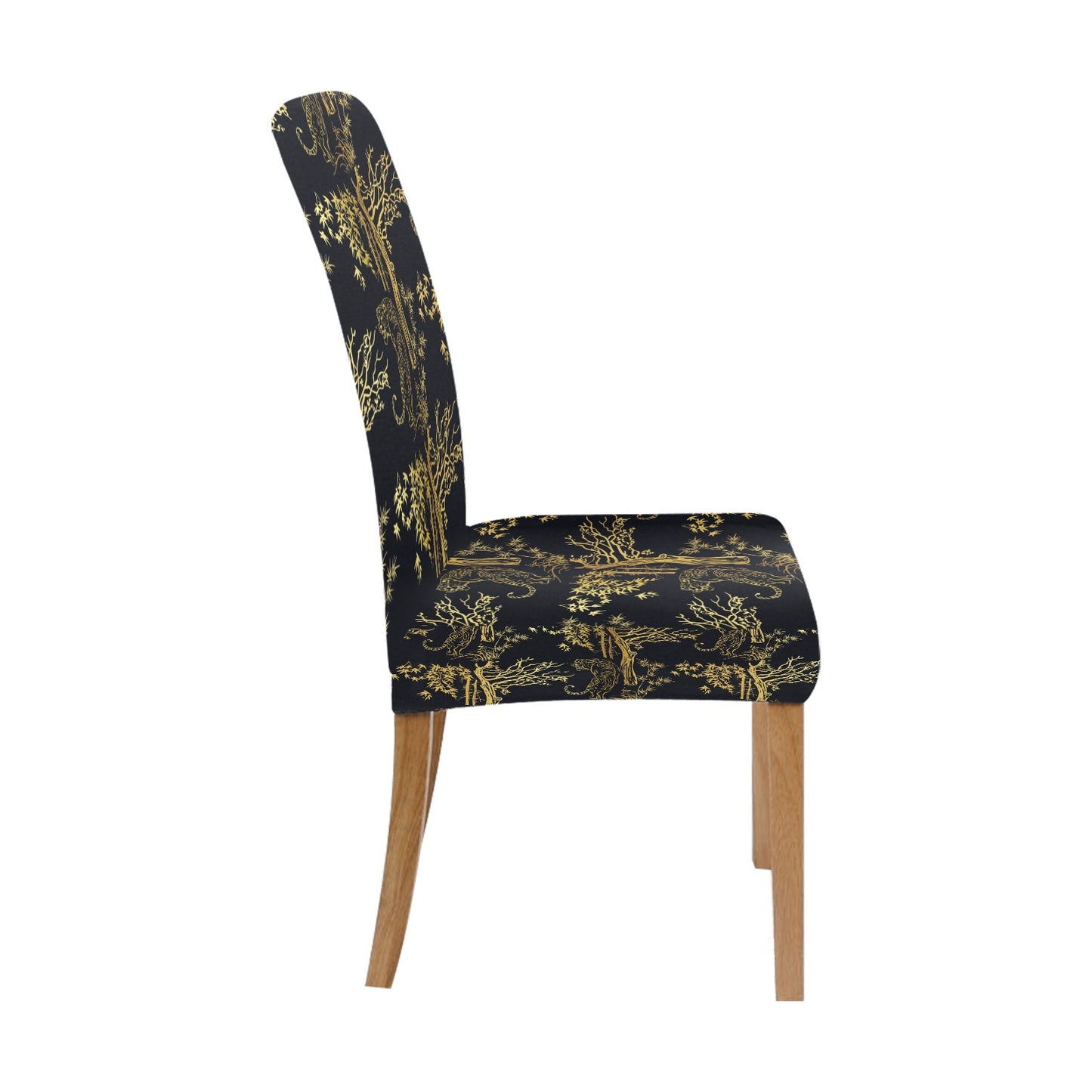 Tiger Gold Print Design LKS307 Dining Chair Slipcover