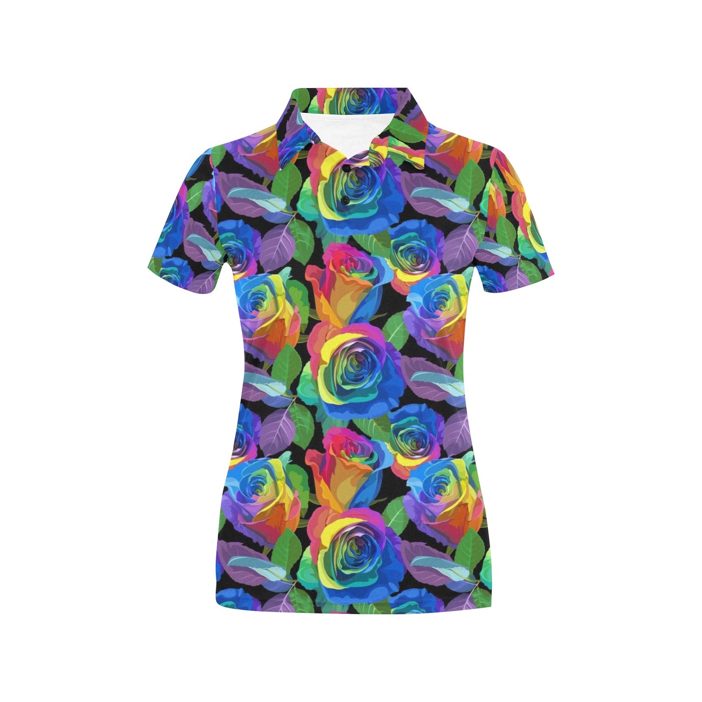 Rose Pattern Print Design RO02 Women's Polo Shirt