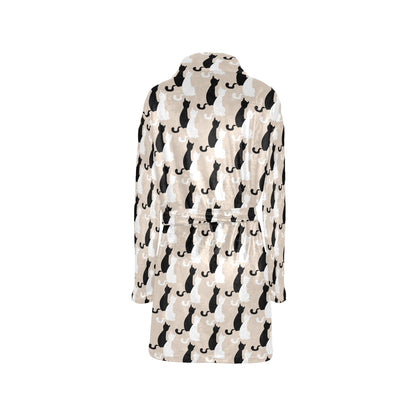 Cat Pattern Print Design 04 Women's Fleece Robe