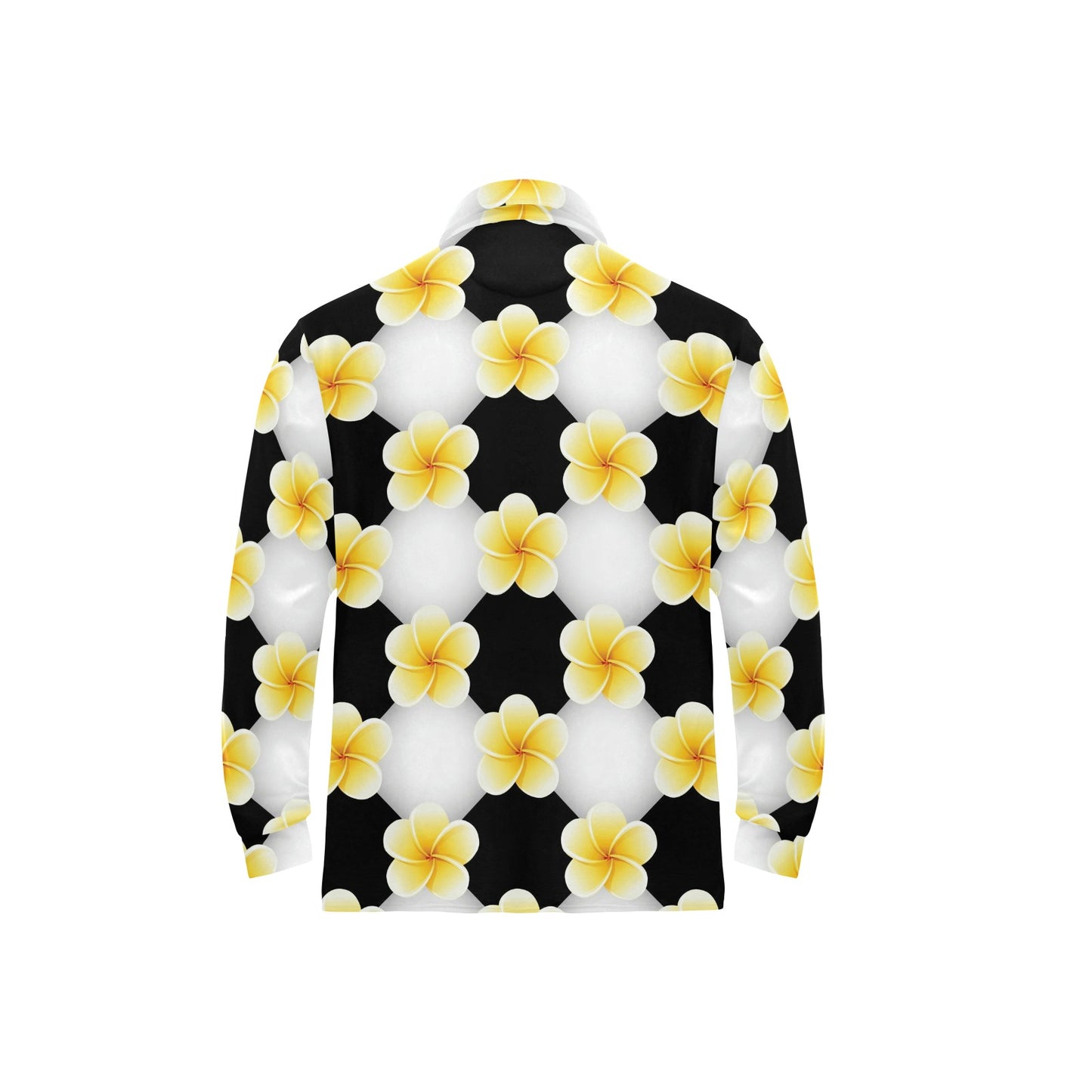 Plumeria Pattern Print Design A04 Long Sleeve Polo Shirt For Men's