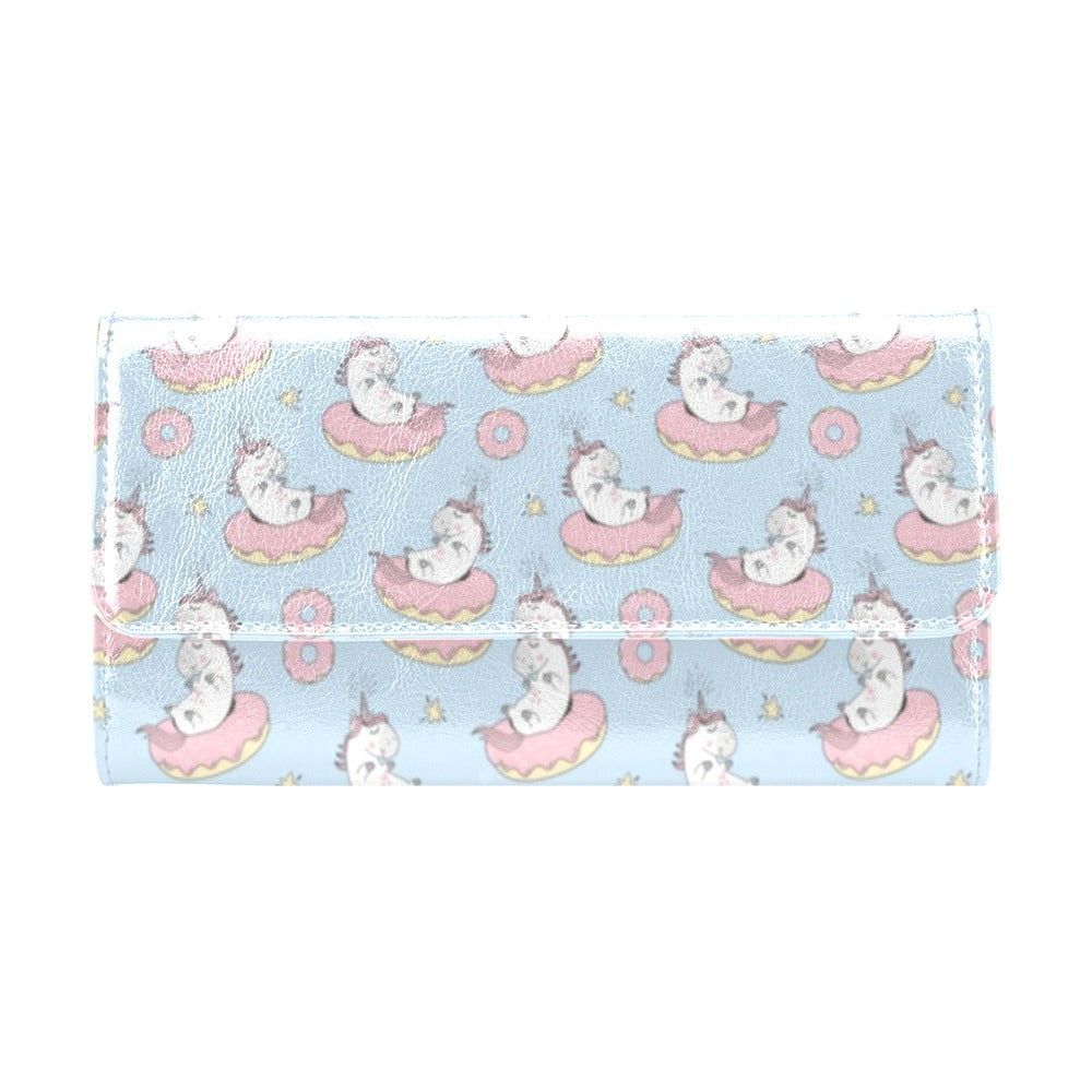 Unicorn Print Design LKS303 Women's Trifold Wallet