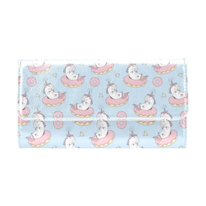 Unicorn Print Design LKS303 Women's Trifold Wallet