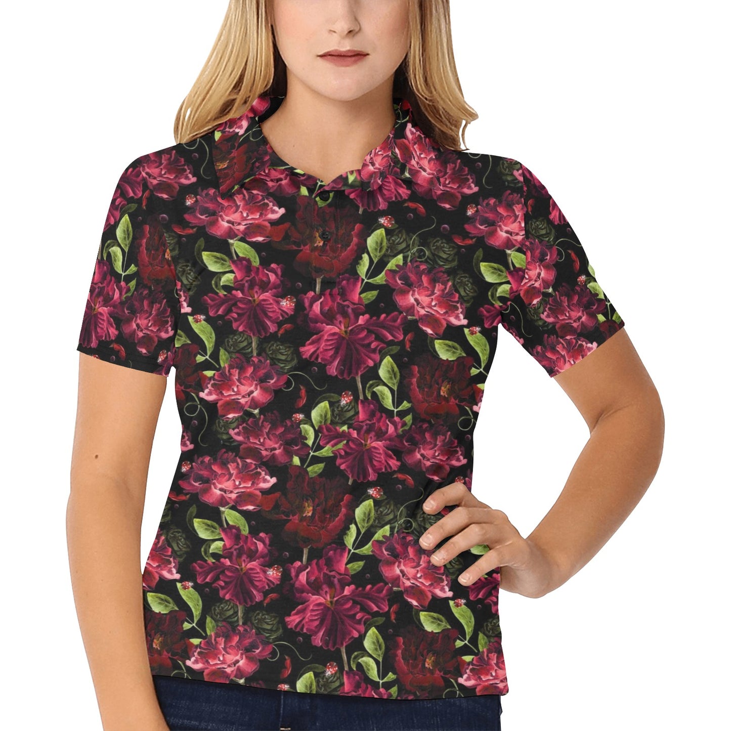 Iris Pattern Print Design IR03 Women's Polo Shirt