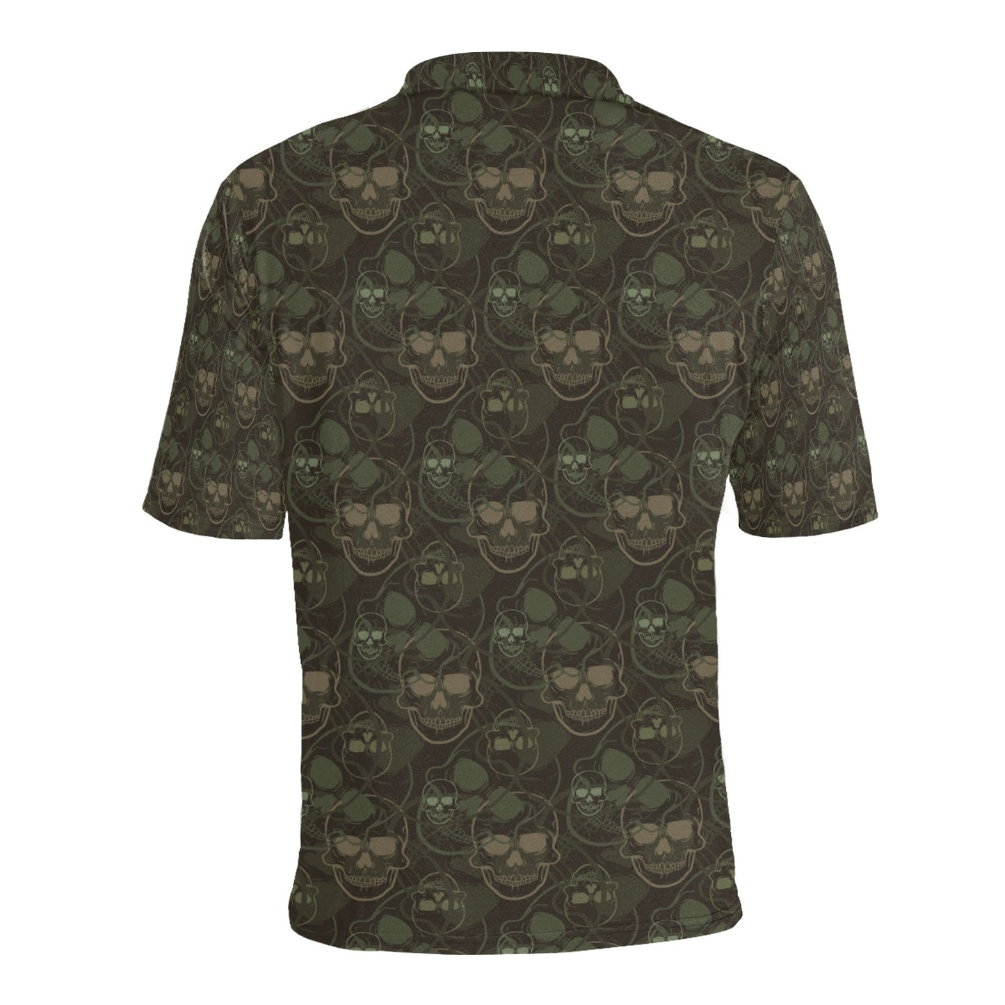 Skull Camo Style Print Design LKS308 Men Polo Shirt