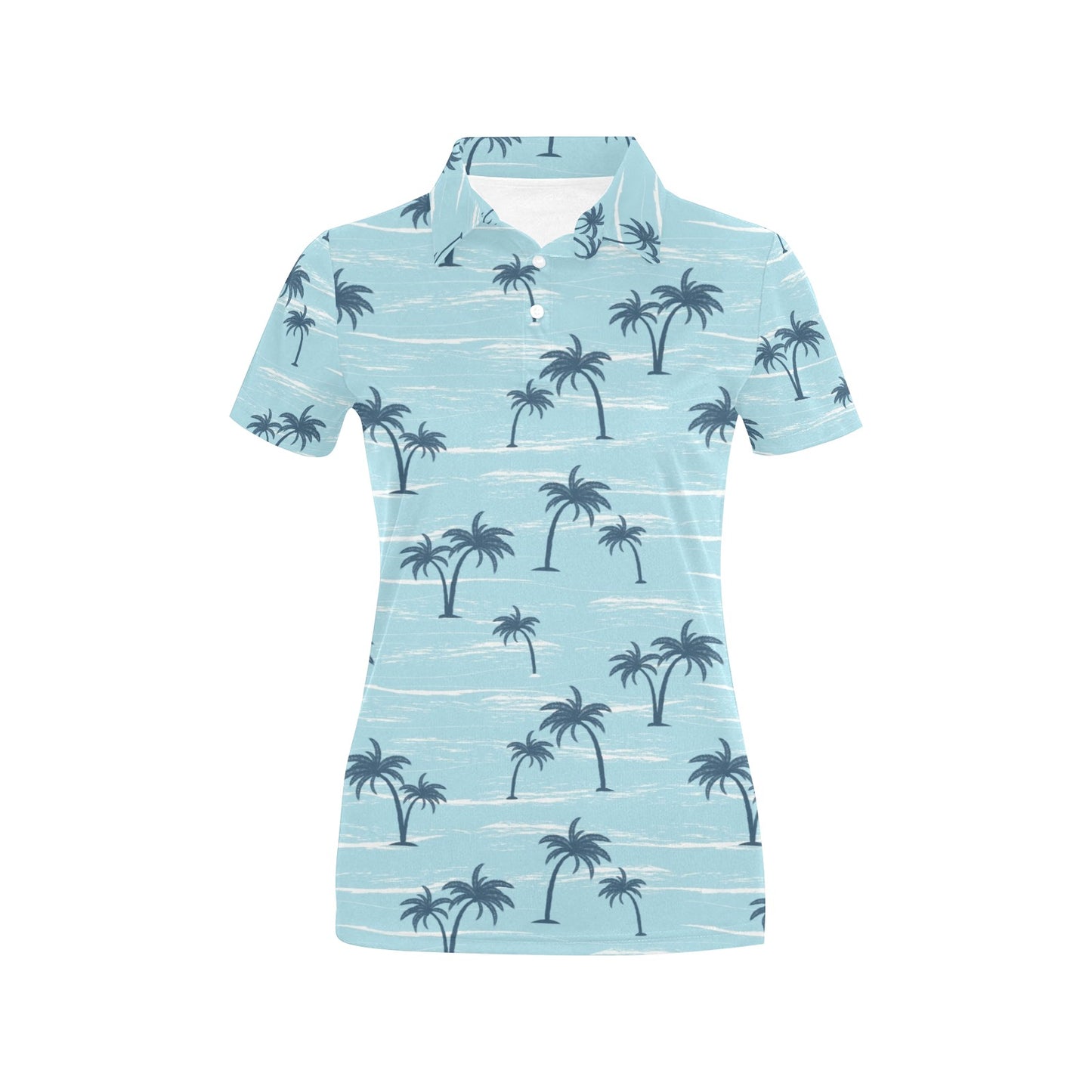 Palm Tree Pattern Print Design PT04 Women's Polo Shirt