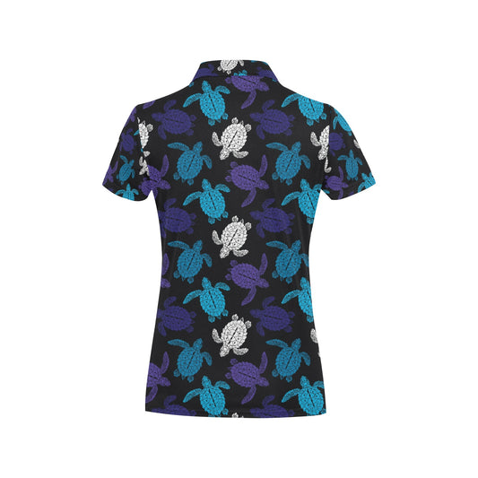 Sea Turtle Print Design LKS306 Women's Polo Shirt