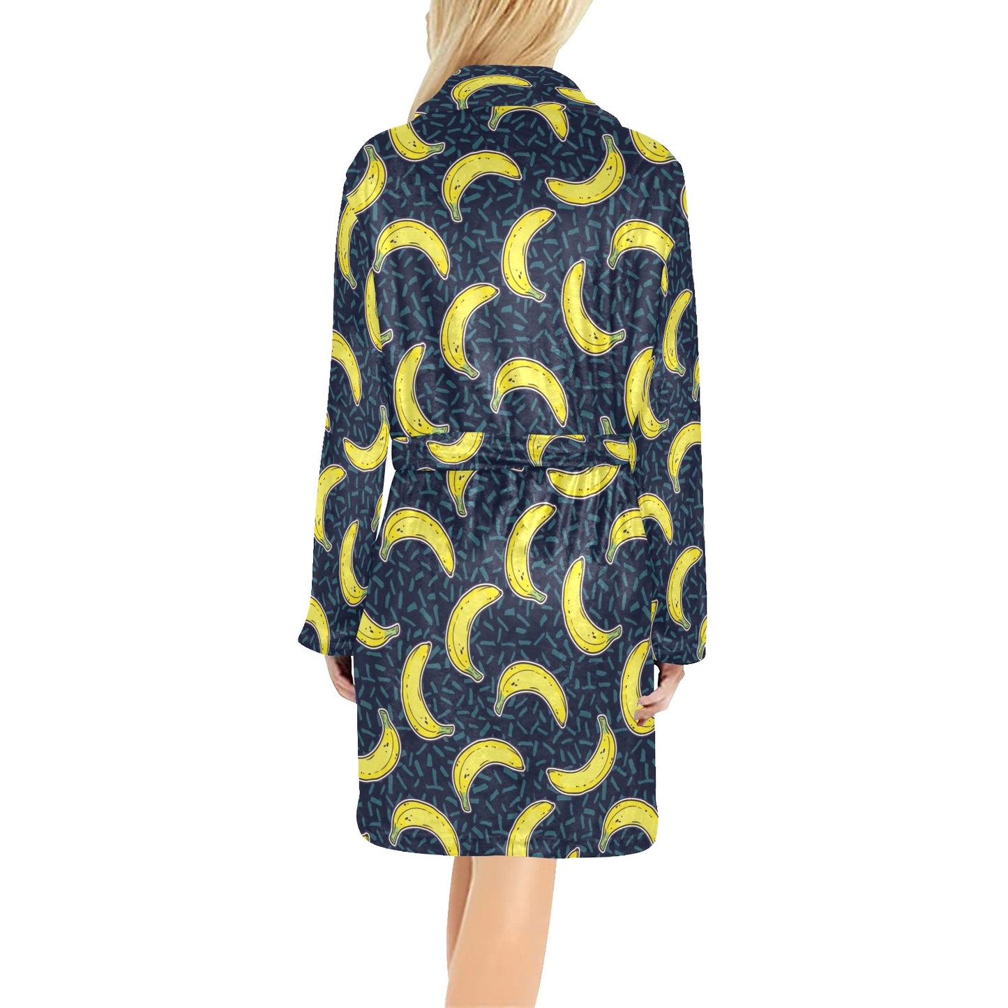 Banana Pattern Print Design BA09 Women's Fleece Robe